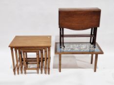 Collection of four items of furniture including a mahogany sutherland table, 61cm wide x 61cm