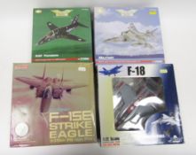 Four boxed diecast model airplanes, 1:72 scale, including Corgi 'The Aviation Archive' British
