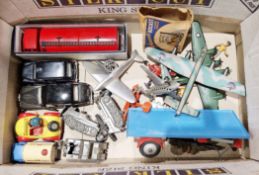 Mixed lot of diecast toys including Dinky Supertoys Leyland Octopus (in reproduction box), Corgi
