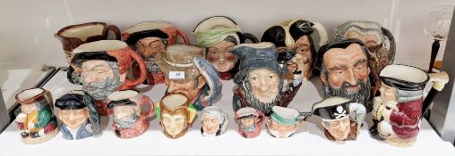 Large quantity of Royal Doulton and other character jugs in various sizes (18)