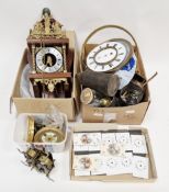 20th century Dutch wall clock, the silvered chapter ring dial with Roman numerals denoting hours and