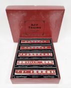 Boxed Ace Trains 'Vintage 0 gauge coach set ' comprising five LMS 'The Merseyside express -