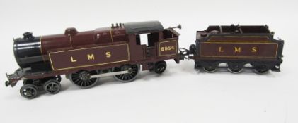 Hornby 4-4-2 electric LMS 6954 loco, maroon livery and tender