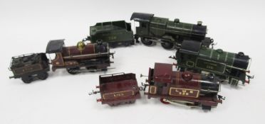 Hornby 0-4-0 LMS loco and tender 2710, another no.326, a Hornby 0-4-0 Southern loco no.516 and