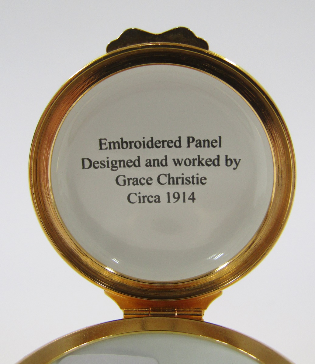 Halcyon Days travelling clock, blue and gold enamel, a similar trinket box, a white lidded pot - Image 26 of 34