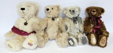 Four Dean's Rag Book teddy bears, all limited editions with certificates including 'An official