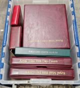 Large collection of Royal Mail first day covers including six albums of first day covers from the