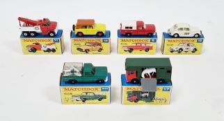 Six boxed Matchbox Series by Lesney to include No.6 Ford Pick-up, No.15 Volkswagen, No.17 Horse Box,