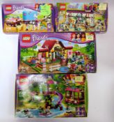 Four boxed Lego 'Friends' sets being 41344, 3186 3189 and 41038 (all understood to be complete