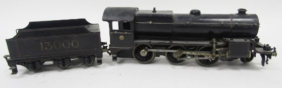 Bassett-Lowke '0' gauge 2-6-0 loco and tender in black, no. 13000 and tender