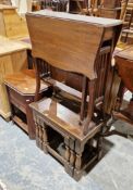Three items of furniture including a mahogany sutherland table, 61cm wide x 67cm high, an oak nest