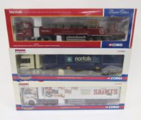 Three boxed Corgi limited edition diecast 1:50 scale models to include CC12219 Scania Dropside Crane