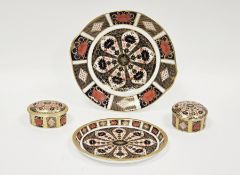 Collection of four items of Royal Crown Derby Imari pattern porcelain, including an oval plate