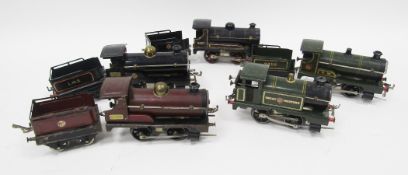 Meccano Hornby 0-4-0 loco 2710 maroon and tender, Hornby 0-4-0 loco Meccano, black, 2710 with the