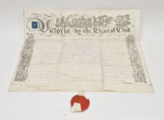 19th century indenture between the Queen (Duchy of Lancaster) and James Longsdon, Gentleman dated