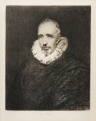 Paul-Adolphe Rajon (1843-1888) Etching After Anthony Van Dyck portrait of Gaspar Gevartius, signed