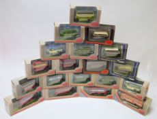 Twenty two boxed EFE die cast model buses and coaches, to include RM Routemaster bus Acton open