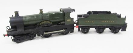 '0' gauge 4-4-0 clockwork 'Blackbird' loco 3441 and Great Western tender