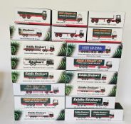 Quantity of Atlas Editions Eddie Stobart diecast scale model trucks including MAN TGX XXL curtain