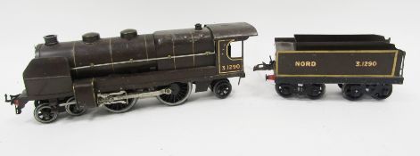 Hornby '0' gauge electric 4-4-2 Nord locomotive and tender 3.1290, brown livery