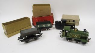 WN steam loco no.261 with box, Meccano Zulu wagon LNW boxed, tipping wagon and Hornby 0-4-0 LNER