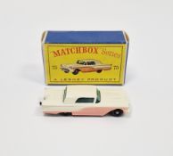 Boxed Matchbox Early 1-75 Series Moko Lesney No. 75A Ford Thunderbird, cream body, peach side panels