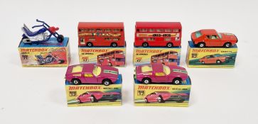 Six boxed Matchbox Superfast diecast model cars to include No.17 The Londoner (1953-1978), No.17 The