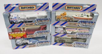 Six boxed Matchbox Convoy diecast models to include CY 2 Kenworth Rocket Transporter, CY 4