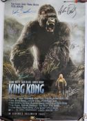 Film poster - signed Universal Studios 'King Kong' 2005 film poster with twelve autographs including