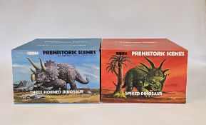 Two Boxed Aurora Prehistoric Scenes plastic assembly kits to include 'Spiked Dinosaur (