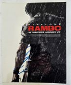 Rambo small movie poster signed by Sylvester Stallone with certificate of authenticity