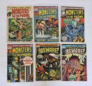 Marvel Horror to include Creatures on the loose featuring Man-Wolf (1974-1975) #31 x3, 32 x 2, 33,