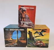 Three boxed Aurora Prehistoric Scenes plastic assembly kits to include 'Neanderthal man (Homo