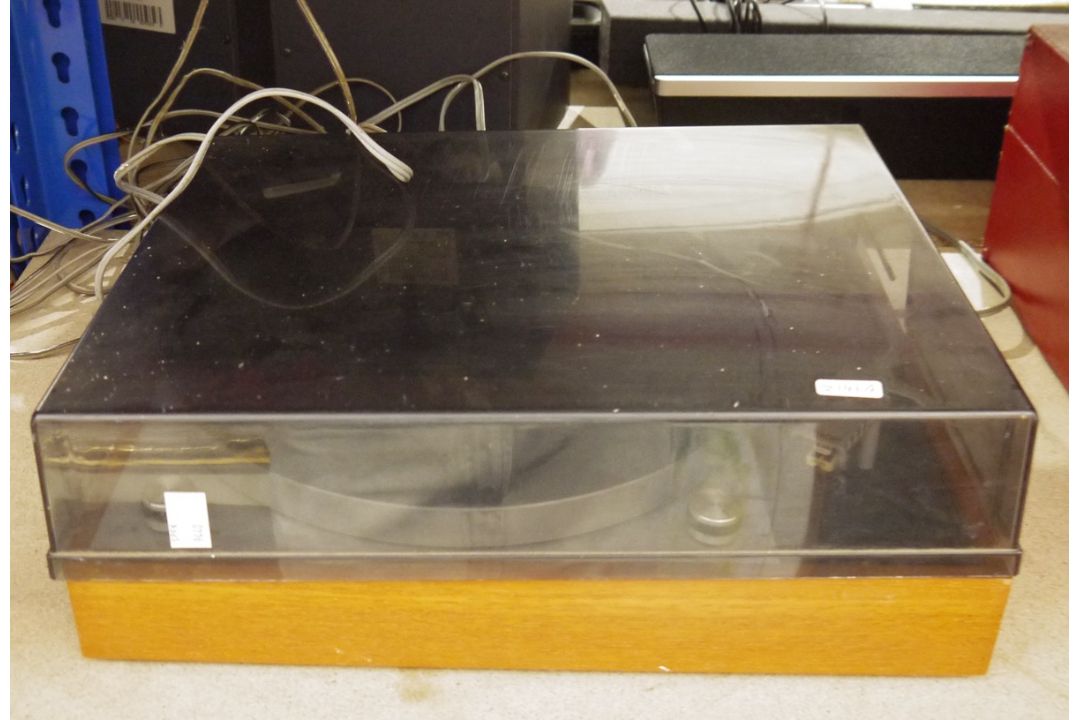 Vintage Thorens TD150 turntable in teak case with smoked perspex lid, with Shure cartridge no. M75- - Image 2 of 7