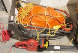 Flymo easy glide 300v electric lawnmower together with a Sovereign electric hedge trimmer (2)