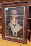 After Millais, chromolithographic Pears advertising print of Cherry Ripe, 66cm x 43cm, framed and