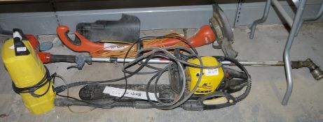 Collection of garden power tools including Karcher K 2.14 power washer, McCulloch Virginia MH542