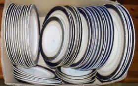 Collection of Royal Worcester 'Regency' pattern plates and bowls together with a Portuguese hand