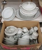 Noritake 'Tiffany' part dinner and tea service including lidded tureen, gravy boat, open veg dishes,