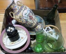 Royal Doulton Bunnykins baby dish, a boxed set of Remy Martin glasses, a West German pottery vase