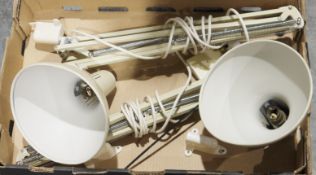 Two desk fitting anglepoise lamps in cream (2)