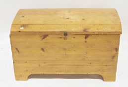 19th century style pine domed top coffer or chest, 84cm long x 51cm high