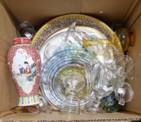 Collection of glassware and ceramics including 19th century, pair of Wedgwood glass 