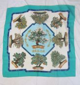Hermes silk scarf - 'Bonsai ' in original box, designed by Catherine Baschet 1991 ( biro title on