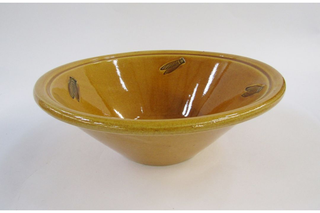 Hoganas Keramik, Sweden, 'Old-Hoganas' pattern part tea service with yellow glaze, together with a - Image 4 of 5