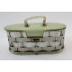 1950's Dorset Rex Fifth Avenue style woven metal and plastic, oval shaped bag, mirror inset lid, - Image 1 of 4