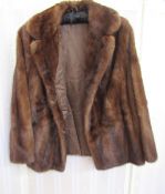 Dark brown mink jacket, labelled Hickleys Condition Report The jacket is in good condition with no
