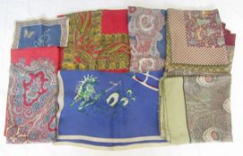Various vintage Liberty silk scarves and others, and a small handkerchief (7) Condition Report
