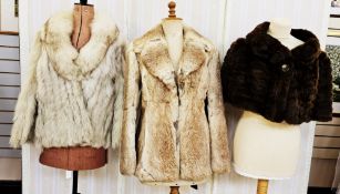 1990's silver fox jacket, size 10/12, a coney skin jacket, labelled 'Echter Peltz. real fur' size
