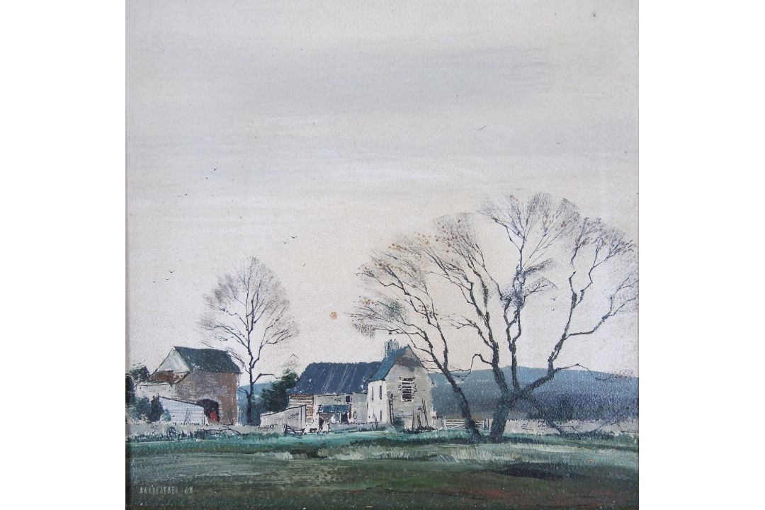Michael Barnfather (British, b. 1934) Oil on board "Winter Farm View, North of Bristol", signed - Image 1 of 3
